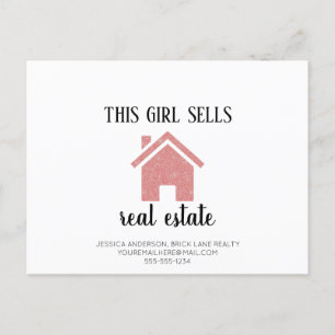 Den här tjejen säljer Real Gods Rosa Realtor Vykort