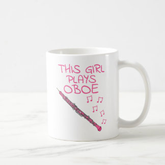 Den här tjejen spelar obe, kvinnlig Oboist Musicia Kaffemugg