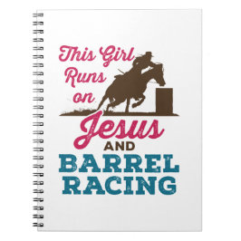 Den här tjejen Springa på Jesus och Barrel Tävla Anteckningsbok