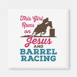 Den här tjejen Springa på Jesus och Barrel Tävla Magnet