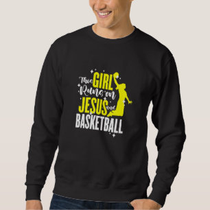Den här tjejen Springa på Jesus och Bask Lång Ärmad Tröja