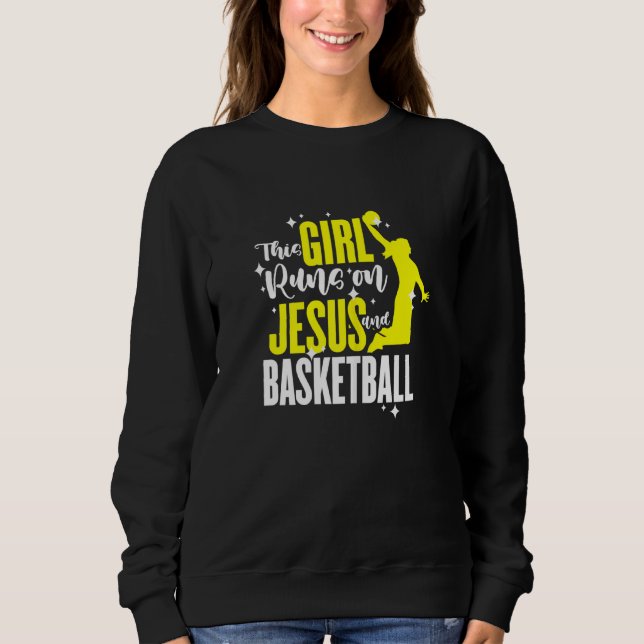 Den här tjejen Springa på Jesus och Bask T Shirt (Framsida)