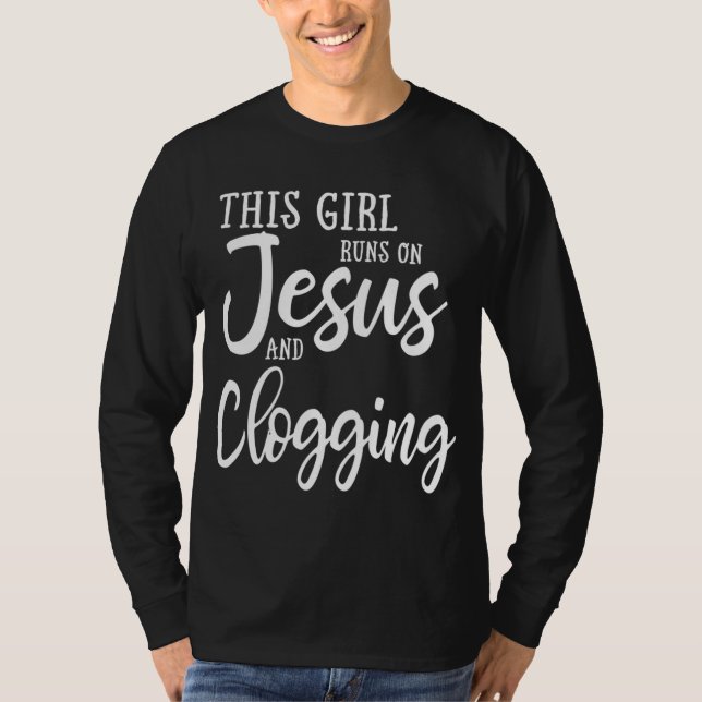 Den här tjejen Springa på Jesus och Clogg Dan T Shirt (Framsida)