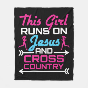 Den här tjejen Springa på Jesus och Cross country Fleecefilt