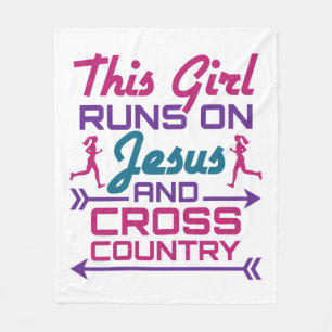 Den här tjejen Springa på Jesus och Cross country Fleecefilt