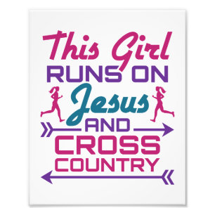 Den här tjejen Springa på Jesus och Cross country Fototryck