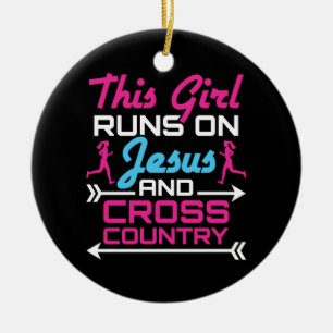 Den här tjejen Springa på Jesus och Cross country Julgransprydnad Keramik