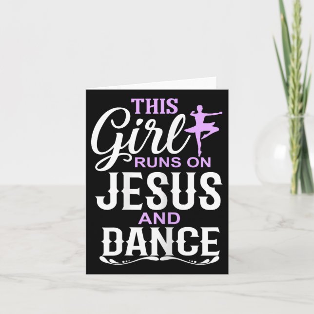 Den här tjejen Springa på Jesus och Dance Christia Kort (Framsida)