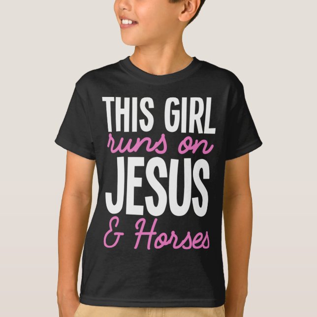 Den här tjejen Springa på Jesus och hästar Cute Ho T Shirt (Framsida)