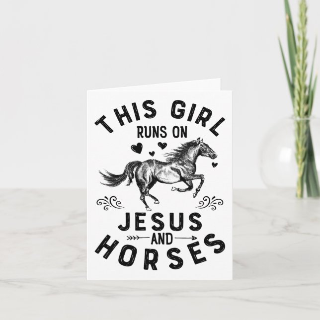 Den här tjejen Springa på Jesus och hästar hästar  Kort (Framsida)