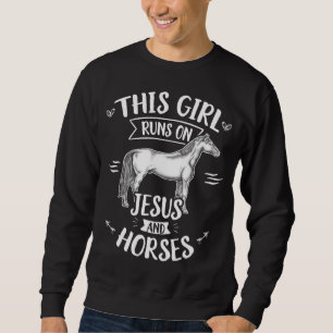 Den här tjejen Springa på Jesus och hästar rasa Lång Ärmad Tröja