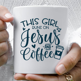 Den här tjejen Springa på Jesus och kaffe Christia Kaffemugg