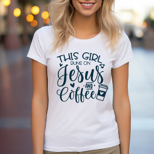 Den här tjejen Springa på Jesus och kaffe Christia T Shirt