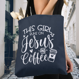 Den här tjejen Springa på Jesus- och kaffeAnpassni Tygkasse