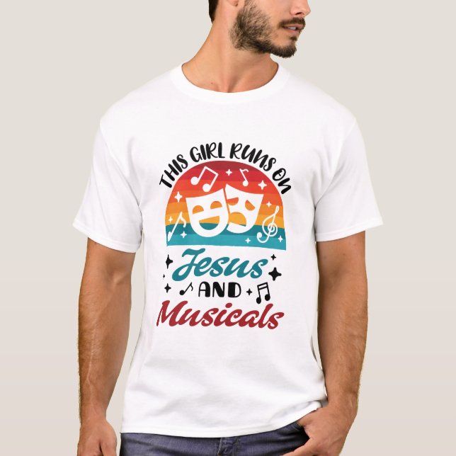 Den här tjejen Springa på Jesus och musicals Broad T Shirt (Framsida)