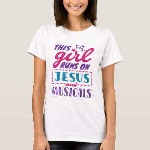 Den här tjejen Springa på Jesus och musiker T Shirt