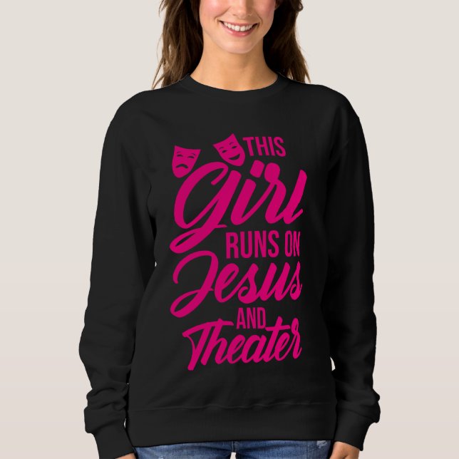 Den här tjejen Springa på Jesus och teaterkvinnor  T Shirt (Framsida)