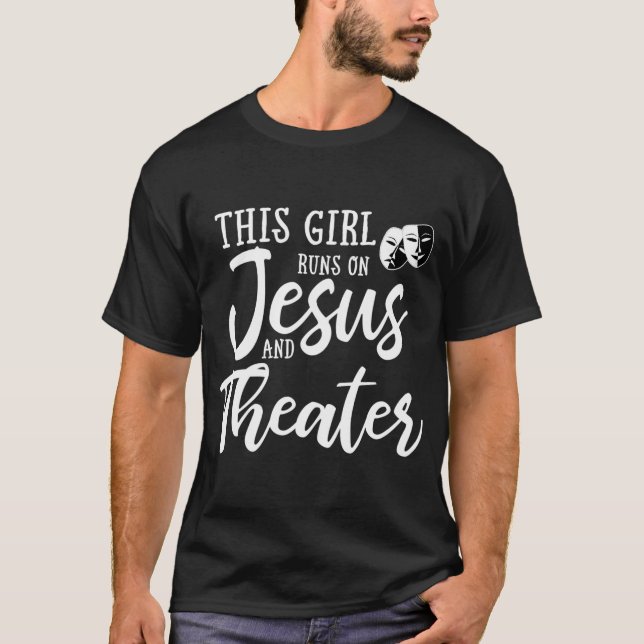 Den här tjejen Springa på Jesus och teaterns krist T Shirt (Framsida)