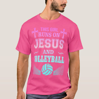 Den här tjejen Springa på Jesus och Volleyball T Shirt