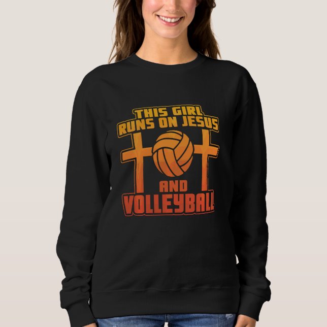 Den här tjejen Springa på Jesus och Volleyball T Shirt (Framsida)