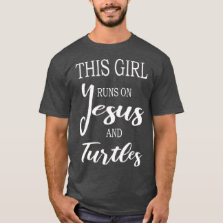 Den här tjejen Springa på Jesus på Turtles T Shirt