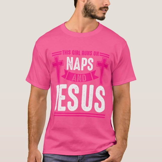Den här tjejen Springa på Naps Jesus T Shirt (Framsida)