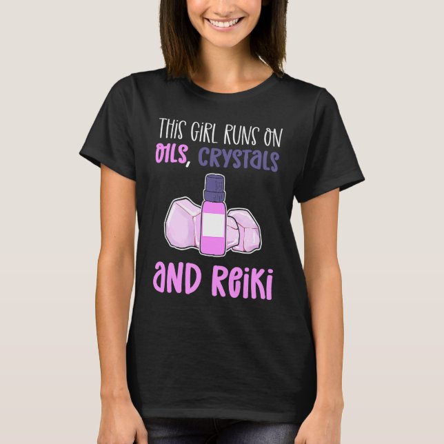 Den här tjejen Springa på Oils Crystals & Reiki Pr T Shirt (Framsida)