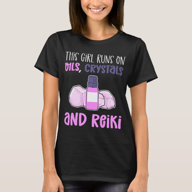 Den här tjejen Springa på Oils Crystals & Reiki Pr T Shirt (Framsida)