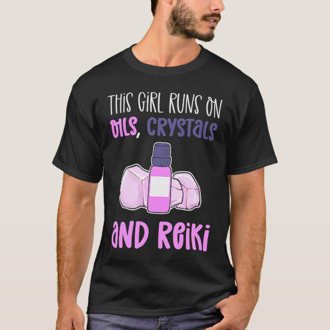 Den här tjejen Springa på Oils Crystals & Reiki Pr T Shirt (Framsida)