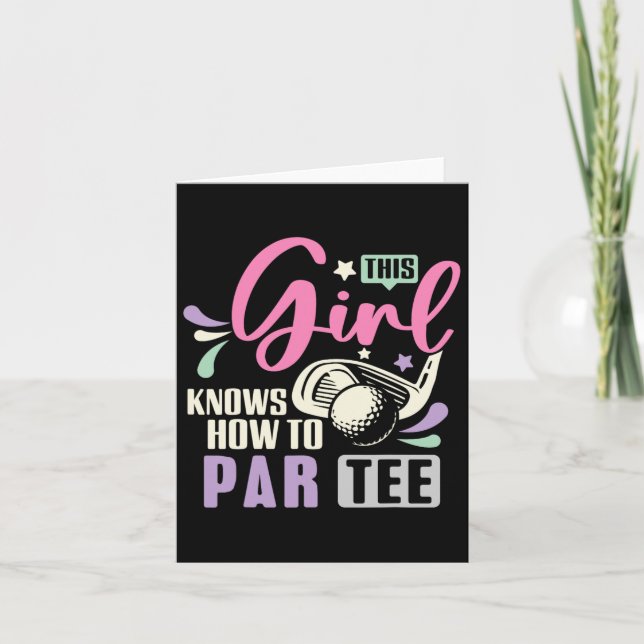 Den här tjejen vet hur man delar den vackra golfpl kort (Framsida)