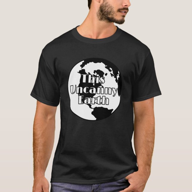 Den här uncanny Earth Lagrar Black Te T Shirt (Framsida)