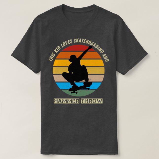 Den här unge kärlek-skateboardationen och hammarka t shirt (Design framsida)