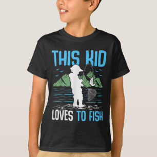 Den här ungen älskar att fiska jag fiskar t shirt