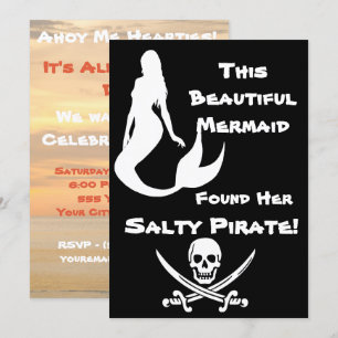 Den här vackra Sjöjungfrun hittade hennes Salty Pi Inbjudningar