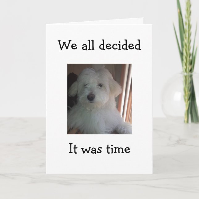 DEN HÄR VALPEN SÄGER GRATTIS PÅ FÖDELSEDAGEN FÖR D KORT (Framsida)