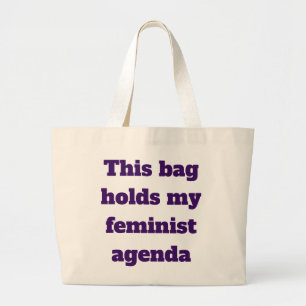 Den här väskan håller min feministiska dagordni jumbo tygkasse