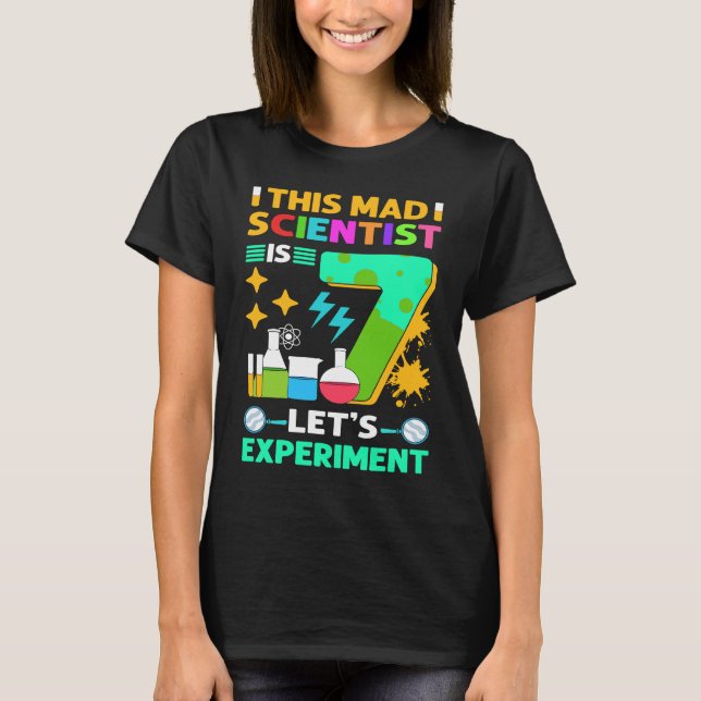 Den här vetenskapsmannen är 7 år gammal 7:e t shirt (Framsida)