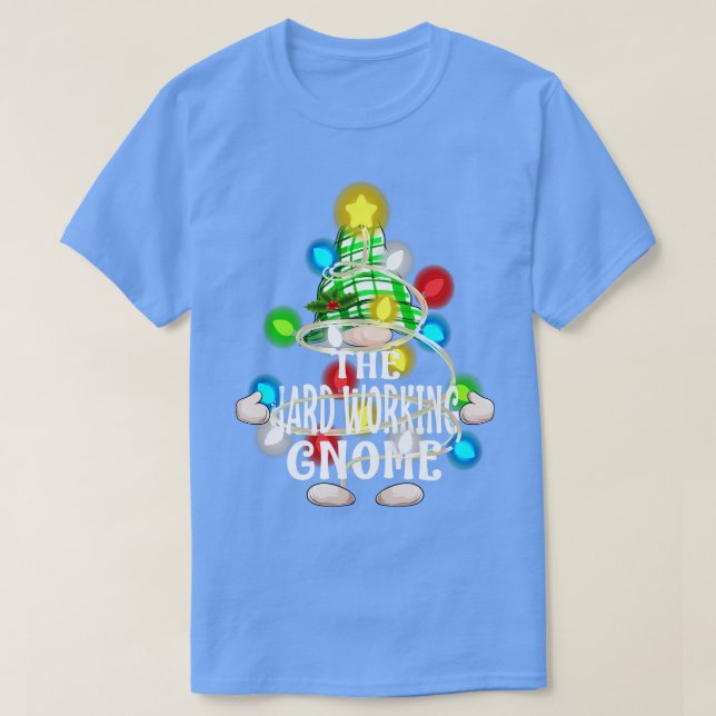 Den hårda arbetsgången Gnome Julmatchande familj S T Shirt (Design framsida)