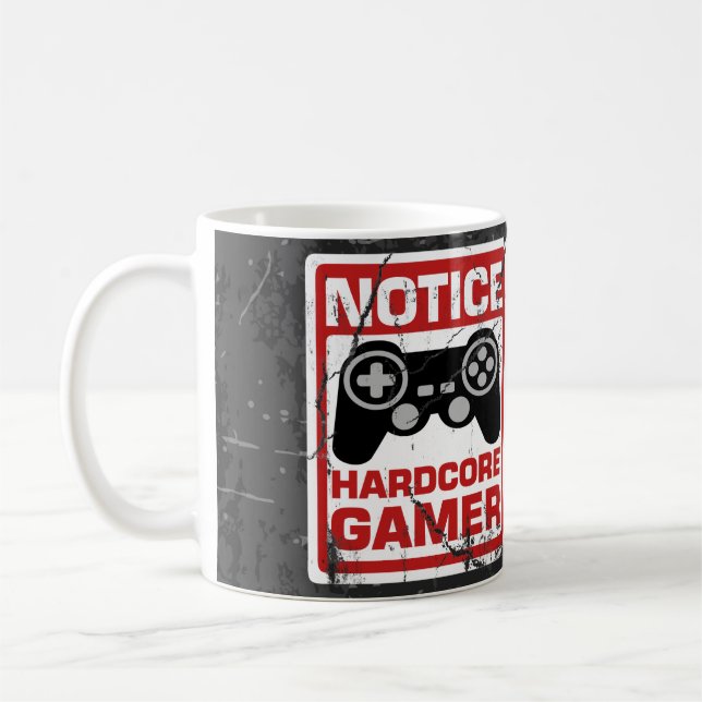 Den Hardcore gameren märker signboarden Kaffemugg (Vänster)