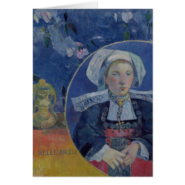 Den härliga ängeln, 1889 hälsningskort (Framsidan)