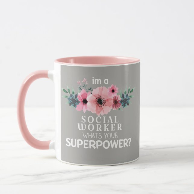 Den härliga blommasocialarbetare mugg (Vänster)
