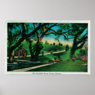Den härliga Buschen sjunkna GardensPasadena, CA Poster