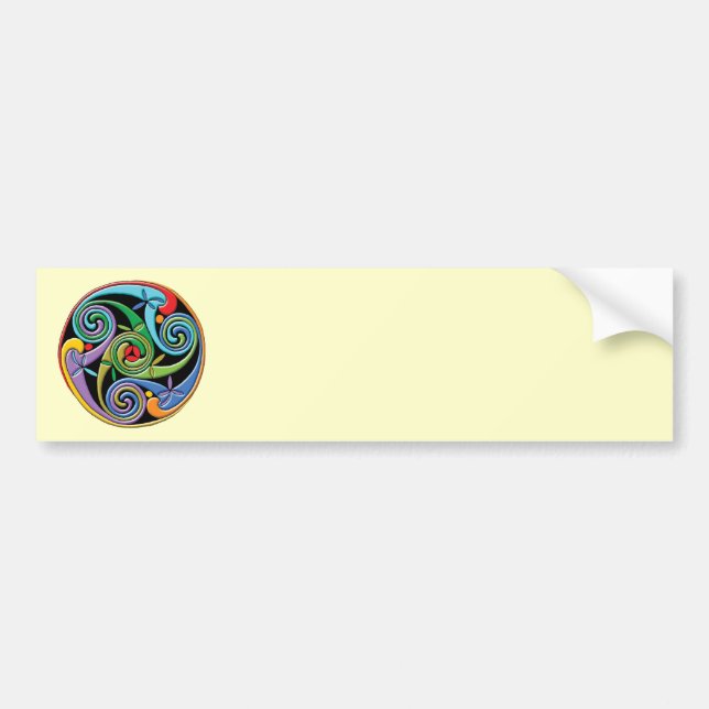 Den härliga Celtic mandalaen med färgrikt virvlar Bildekal (Framsidan)