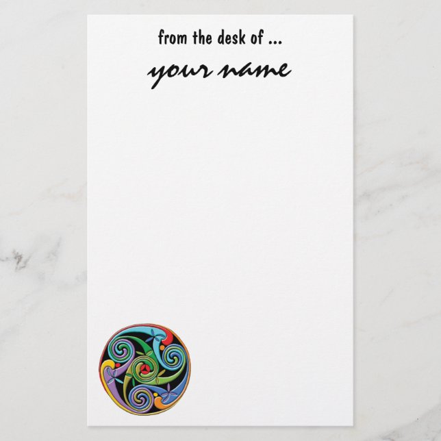 Den härliga Celtic mandalaen med färgrikt virvlar Brevpapper (Framsida)