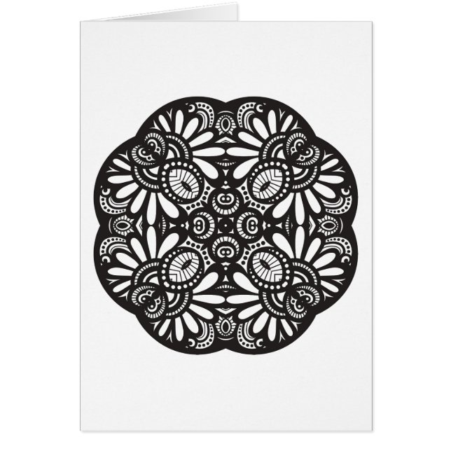 Den härliga Deco svarten kvadrerar klotter Hälsningskort (Framsidan)