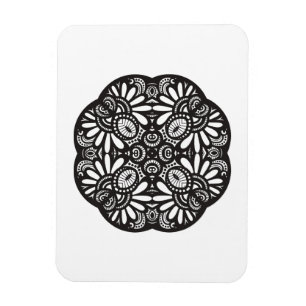 Den härliga Deco svarten kvadrerar klotter Magnet