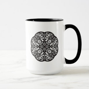 Den härliga Deco svarten kvadrerar klotter Mugg