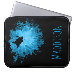 Den härliga korallrevsköldpaddan skuggar svart laptop sleeve