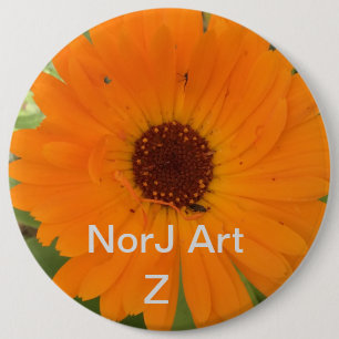 Den härliga orange blomman knäppas på design vi knapp