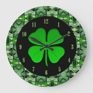 Den härliga shamrocken för gröntabstraktmönster stor klocka